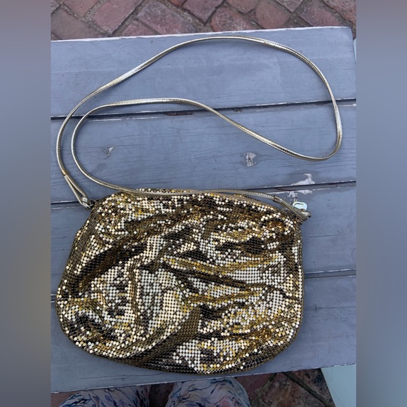 Whiting and Davis gold mesh crossbody - Picture 3 of 12